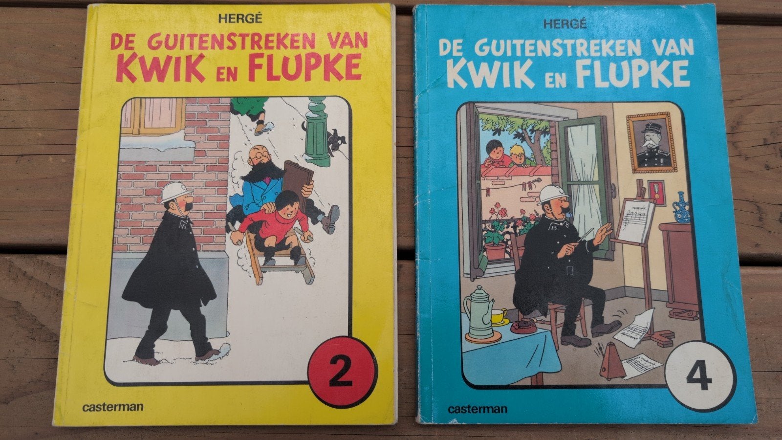 De Guitenstreken van Kwik en Flupke - Nrs. 2 & 4 (Hergé), Boeken, Meerdere stripboeken, Ophalen of Verzenden, Gelezen, Hergé