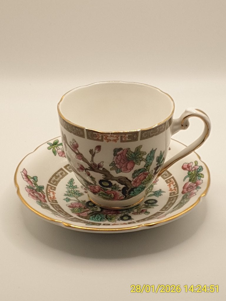Kop en Schotel Fine Bone China Indian Tree, Verzamelen, Ophalen of Verzenden, Zo goed als nieuw, Porselein, Kop en/of schotel