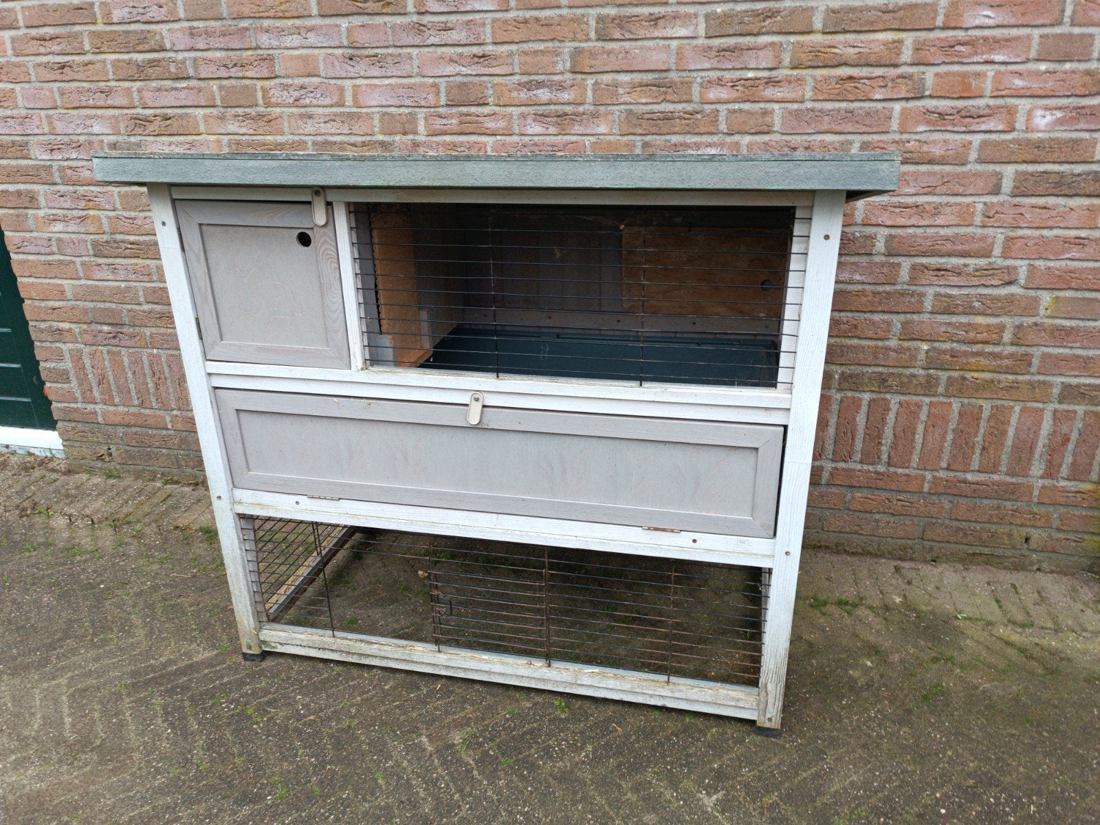 Konijnenhok met kunststof binnenbak, Ophalen of Verzenden, 90 cm of meer, Hok, 110 cm of meer