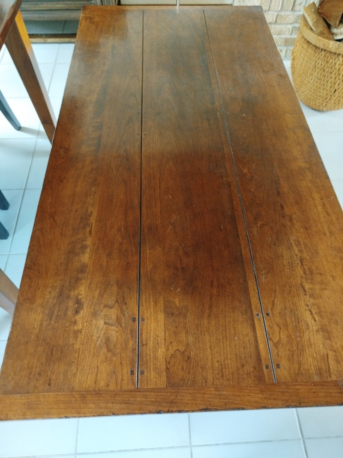 Kersen houten tafel met lades - 140x70x50 cm, Ophalen of Verzenden