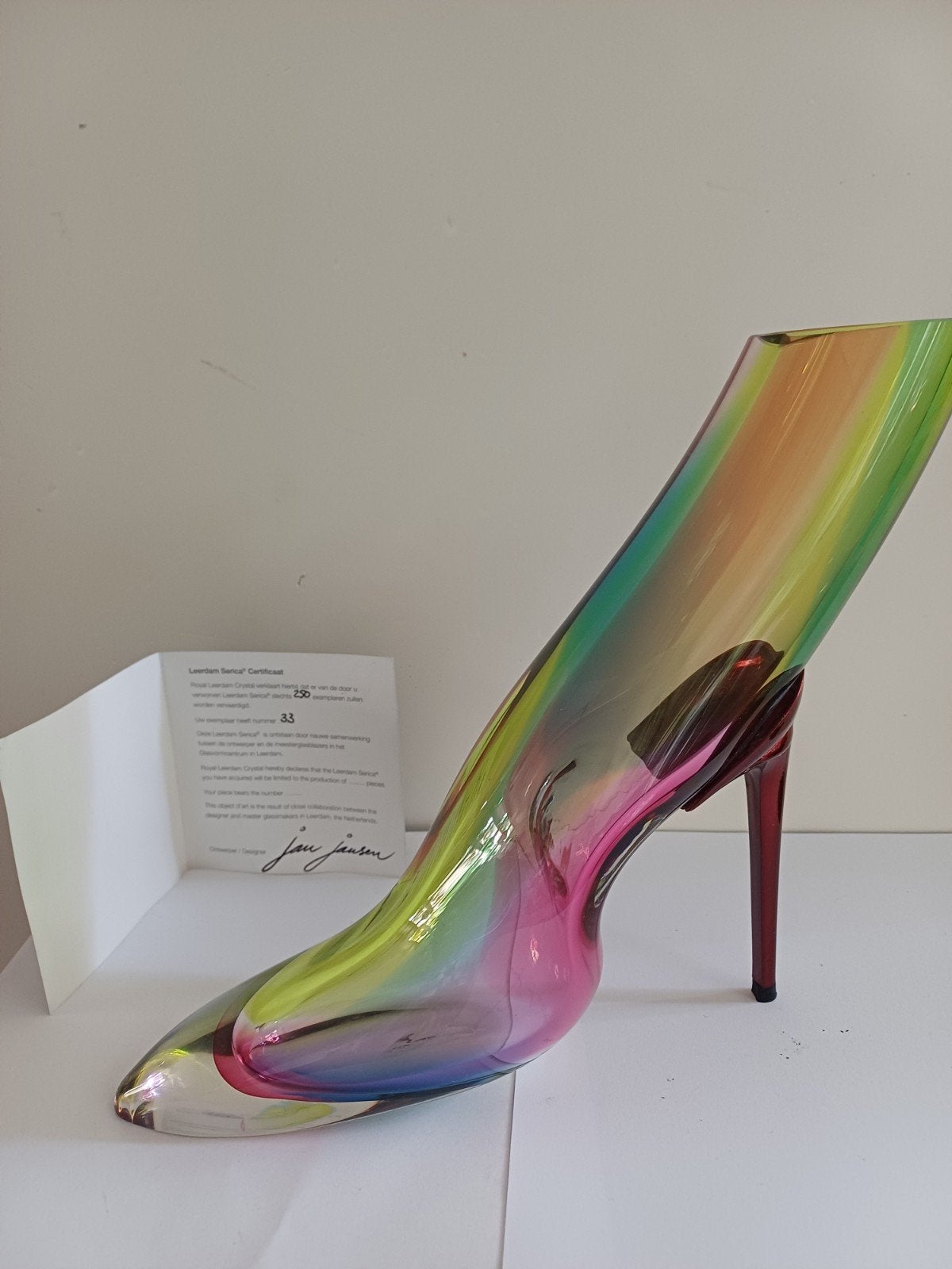 Royale Leerdam crystal Jan Jansen, Ophalen