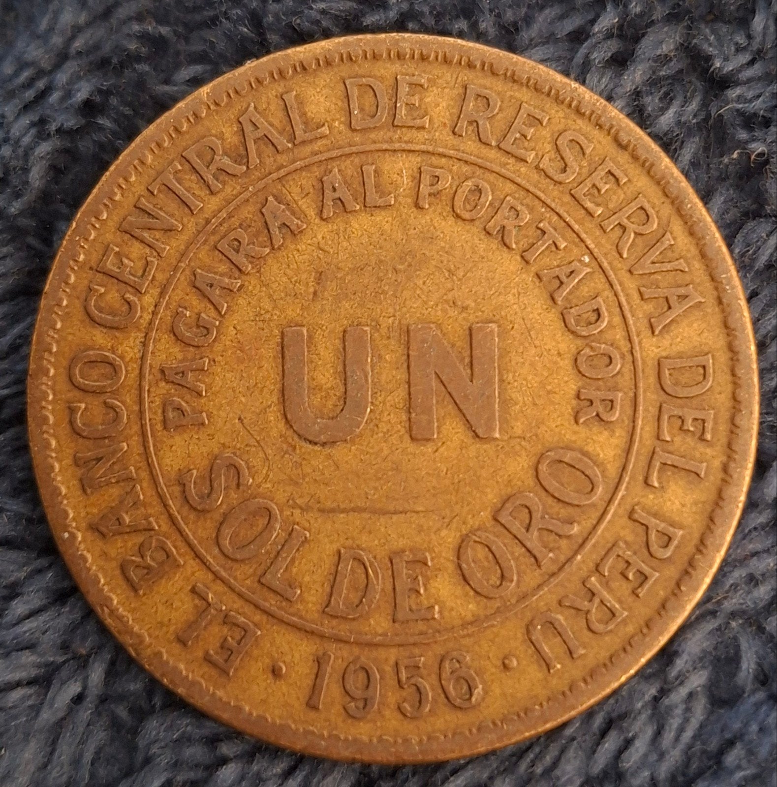 Peru 1 Sol de Oro 1956, Ophalen of Verzenden, Zuid-Amerika, Losse munt
