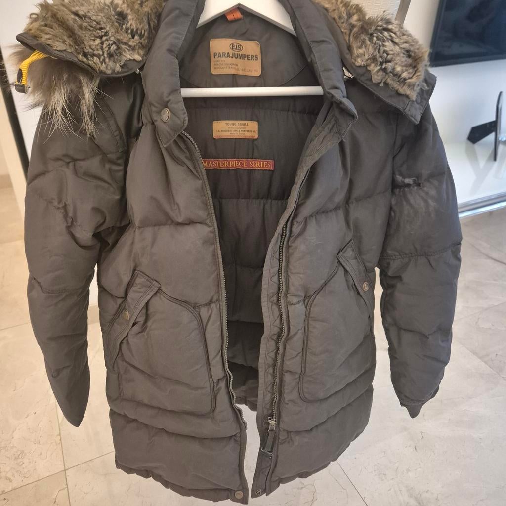 Parajumpers Masterpiece Series Winterjas Maat YOUNG SMALL, Maat 38/40 (M), Zo goed als nieuw, Grijs, Parajumpers