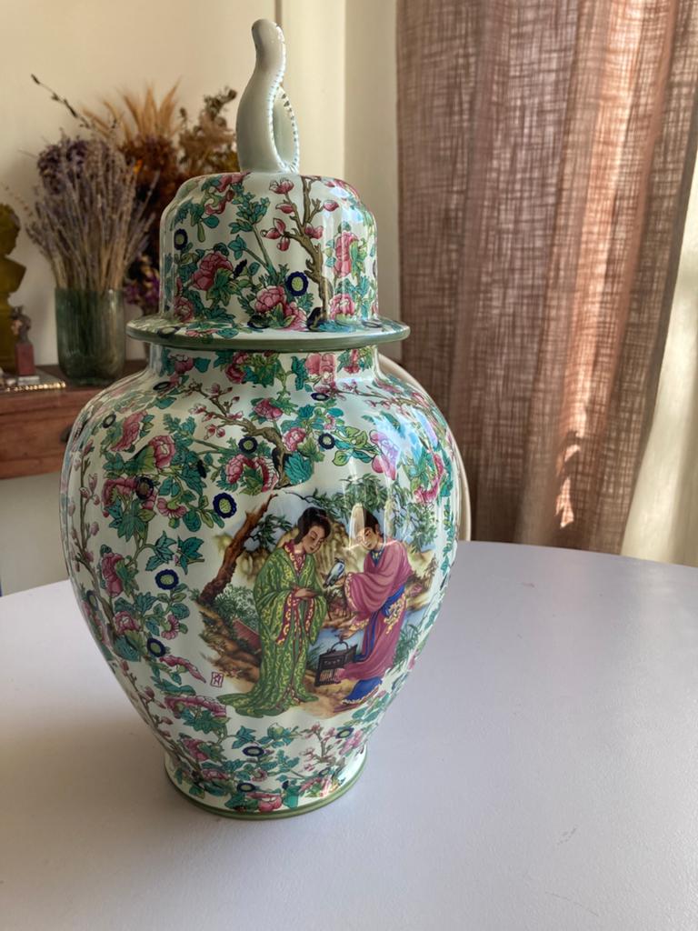 Vintage Chinese vaas met deksel, Antiek en Kunst, Antiek | Vazen, Ophalen