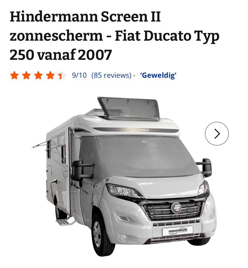 Hindermann Screen II zonnescherm - Fiat Ducato Typ 250, Caravans en Kamperen, Camper-accessoires, Ophalen of Verzenden, Nieuw