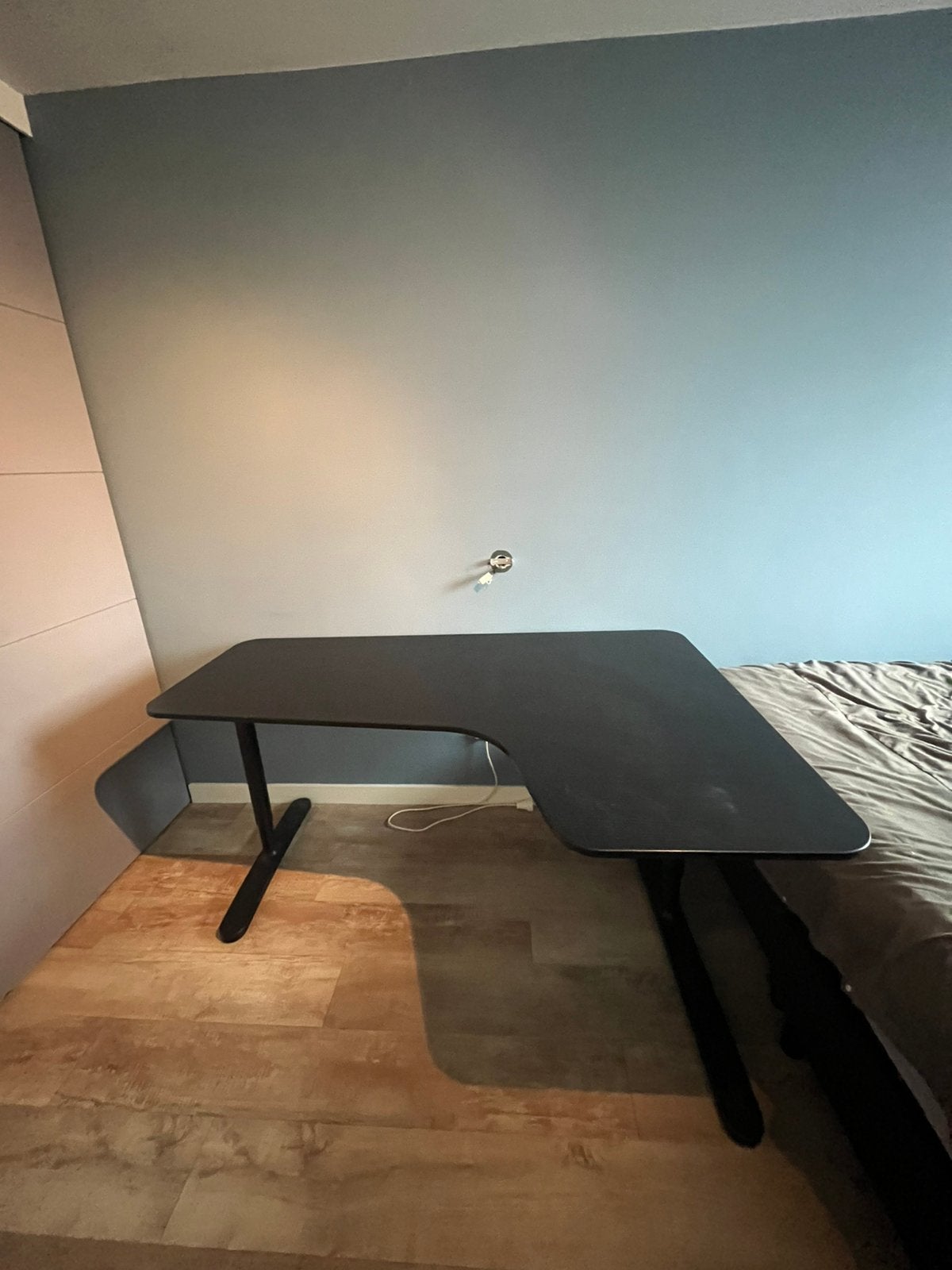 Mooi groot hoekbureau (zwart), Huis en Inrichting, Bureaus, Ophalen, Zwart, 160 cm, Hout