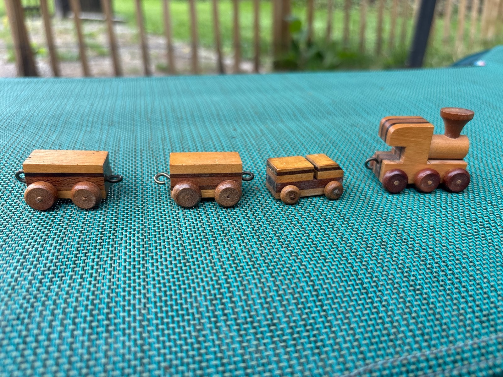 Houten Mini Trein Speelgoed Set - Vintage Look, Ophalen of Verzenden