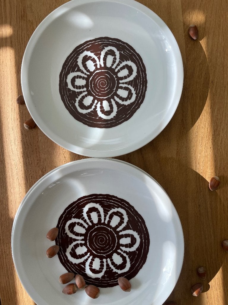 Set van 4 vintage Schumann Arzberg dinerborden - Jaren 70, Arzberg, Vintage, Ophalen of Verzenden, Zo goed als nieuw