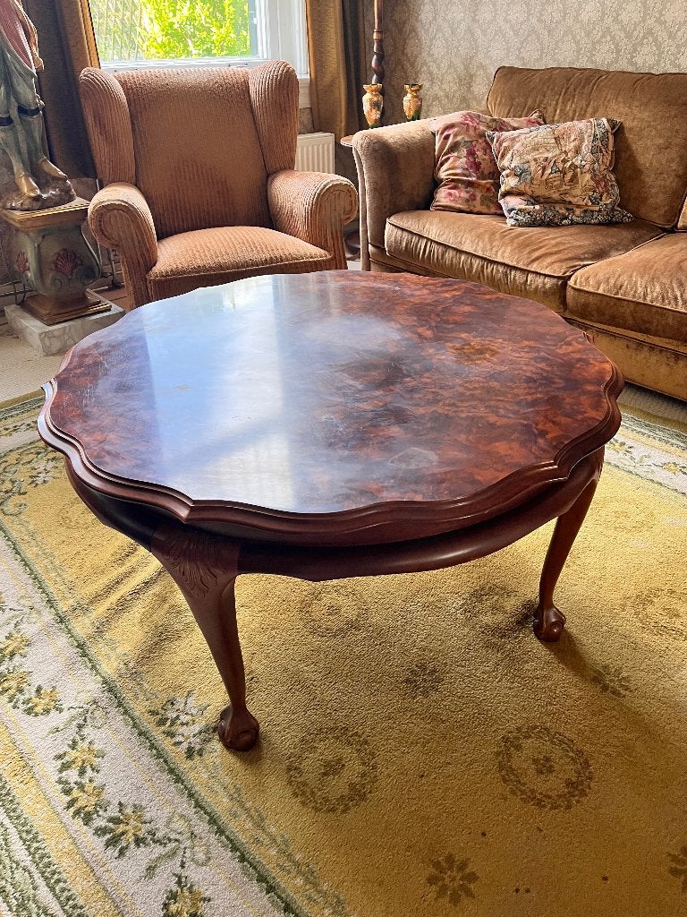 Wortelnoten salontafel, Huis en Inrichting, Ophalen, Queen-Anne, Gebruikt, 50 tot 100 cm