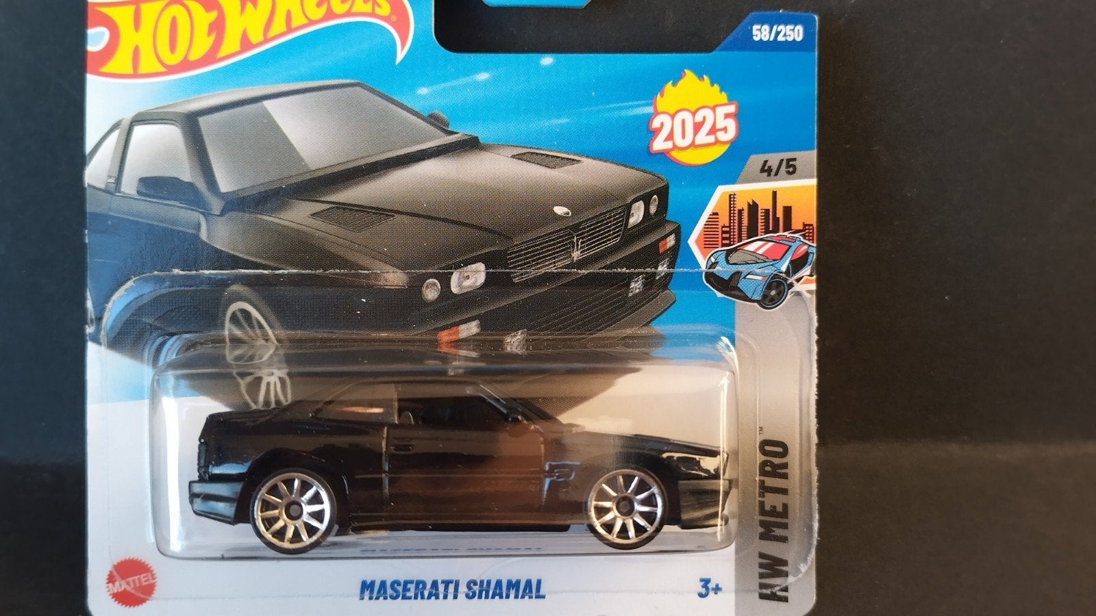 Maserati Shamal zwart 1:64 Hotwheels Pol, Auto, Verzenden, ., Nieuw