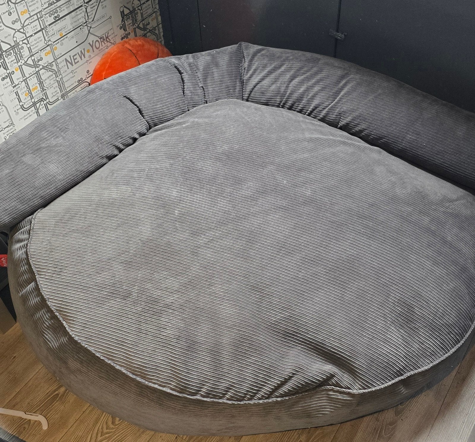 Lounge Pug zitzak - Grijs ribfluweel, Huis en Inrichting, Ophalen of Verzenden