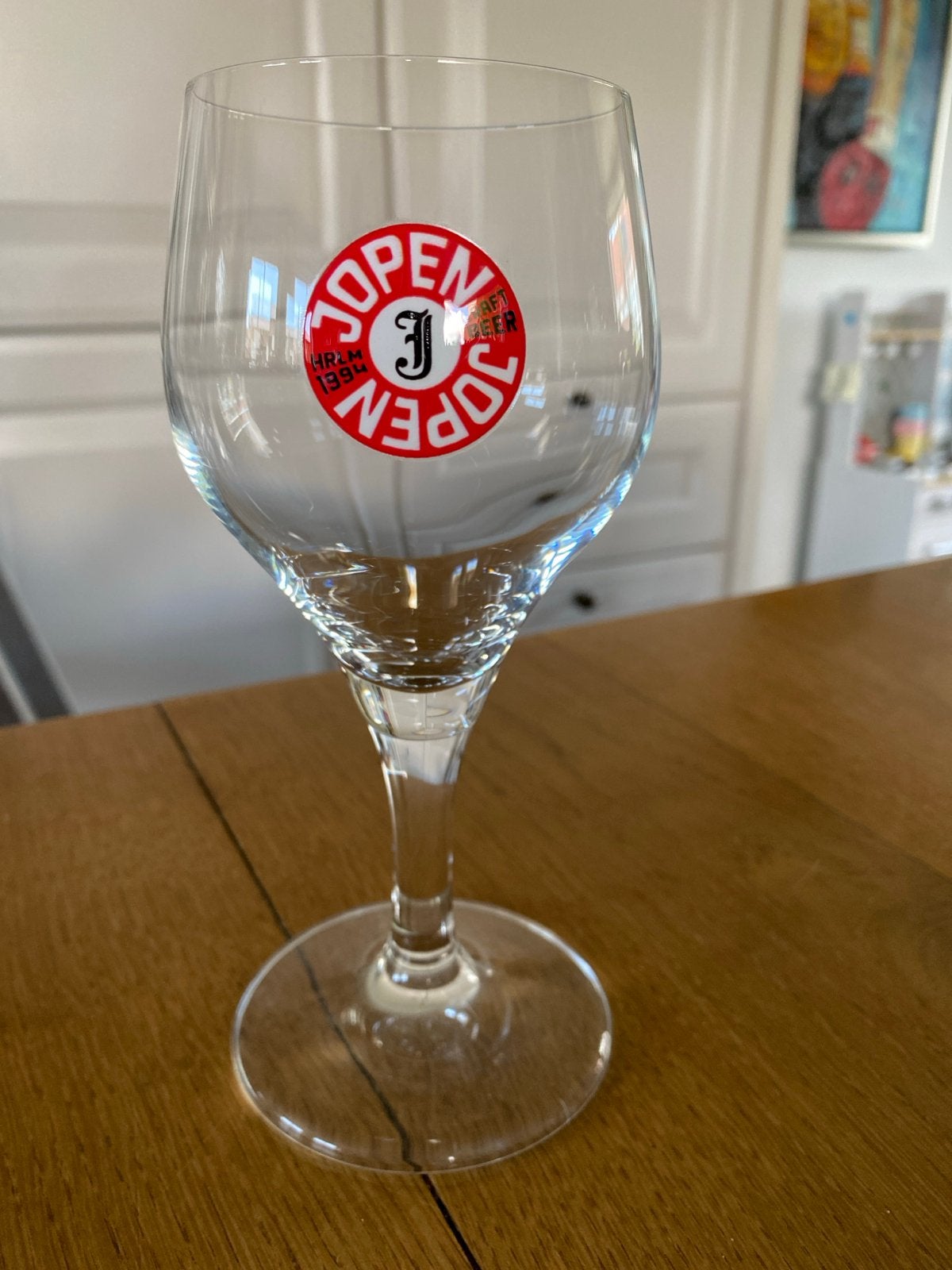 Jopen bierglas op voet - Zo goed als nieuw, Ophalen of Verzenden, Zo goed als nieuw, Overige merken, Glas
