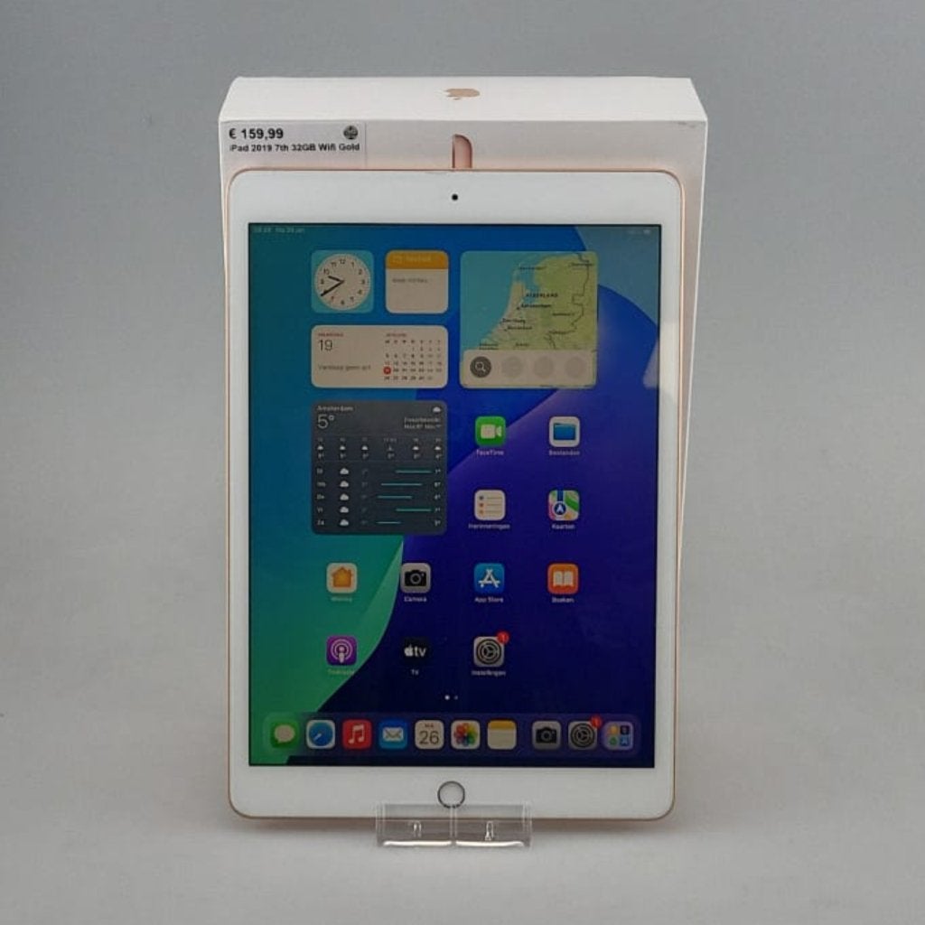iPad 2019 7th 32GB Wifi Gold Bat: 85% IOS 18.7.3, Apple, Gebruikt, Support@apple.com, One Apple Park Way
Cupertino, CA 95014
United States