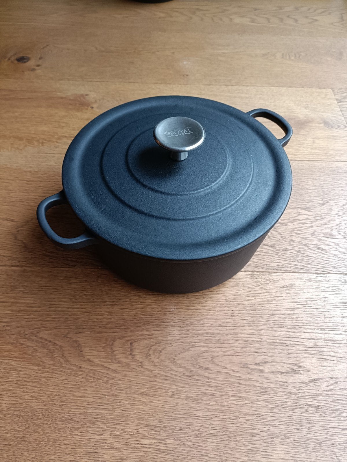 Royal van Kempen & Begeer Gietijzeren Hoge Braadpan Zwart, Ophalen, Geschikt voor inductie, Zo goed als nieuw, Braadpan