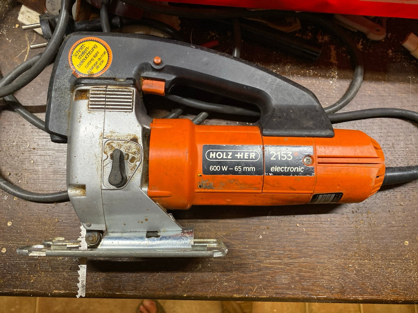 HOLZ-HER 2153 Decoupeerzaag 600W - 65mm zaagdiepte, Ophalen, Gebruikt, Decoupeerzaag, 600 tot 1200 watt