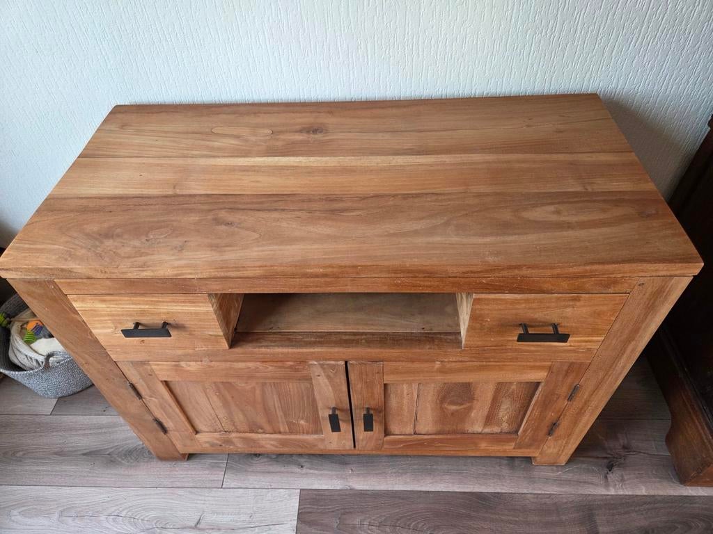 Massief Teakhouten Dressoir met Lades en Kastjes Teab, Huis en Inrichting, Kasten | Televisiemeubels, Ophalen, 100 tot 150 cm