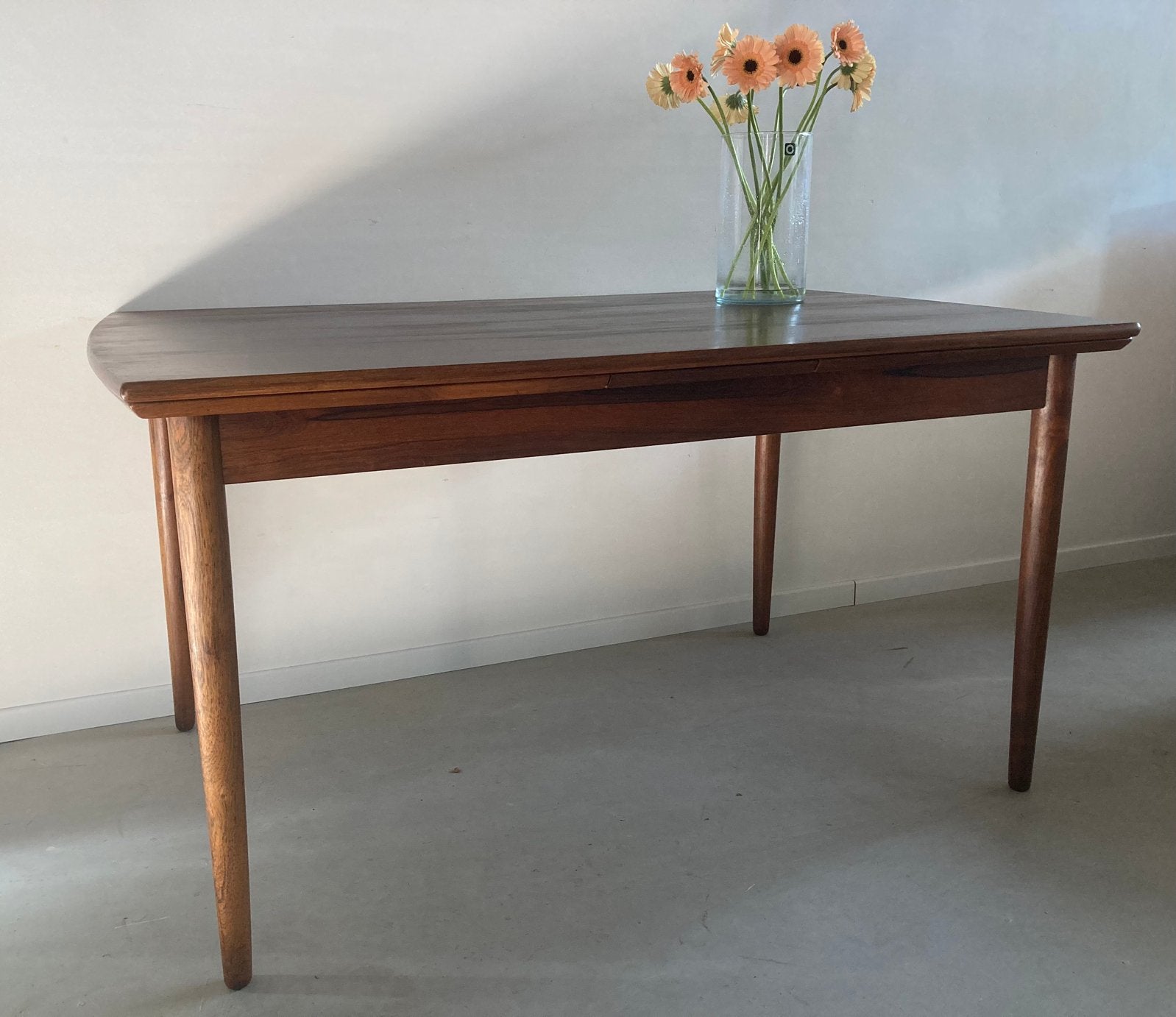 Midcentury vintage palissander | teak eettafel uitschuifbaar, Huis en Inrichting, Tafels | Eettafels, Ophalen, Gebruikt, Teakhout