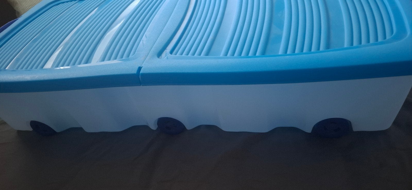 Kunststof Onderbedbox met Wielen - Opbergbox voor Beddengoed, Ophalen, Gebruikt, Blauw, Kunststof