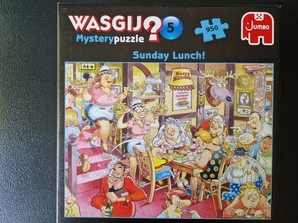 Wasgij 5 Mystery Sunday Lunch! -  950 stuk, Hobby en Vrije tijd, Denksport en Puzzels, Ophalen, Zo goed als nieuw