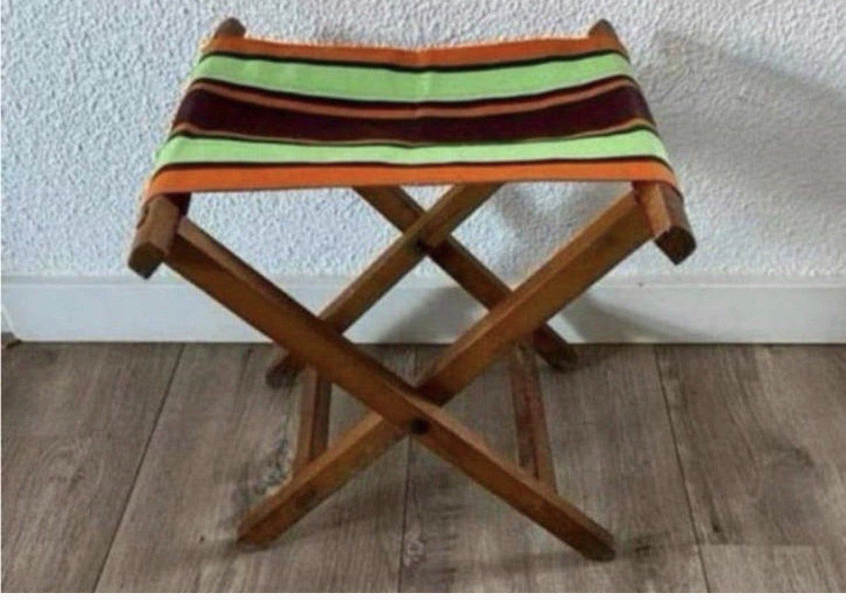 Vintage Franse retro vouwkrukje, Ophalen of Verzenden, Huis en Inrichting