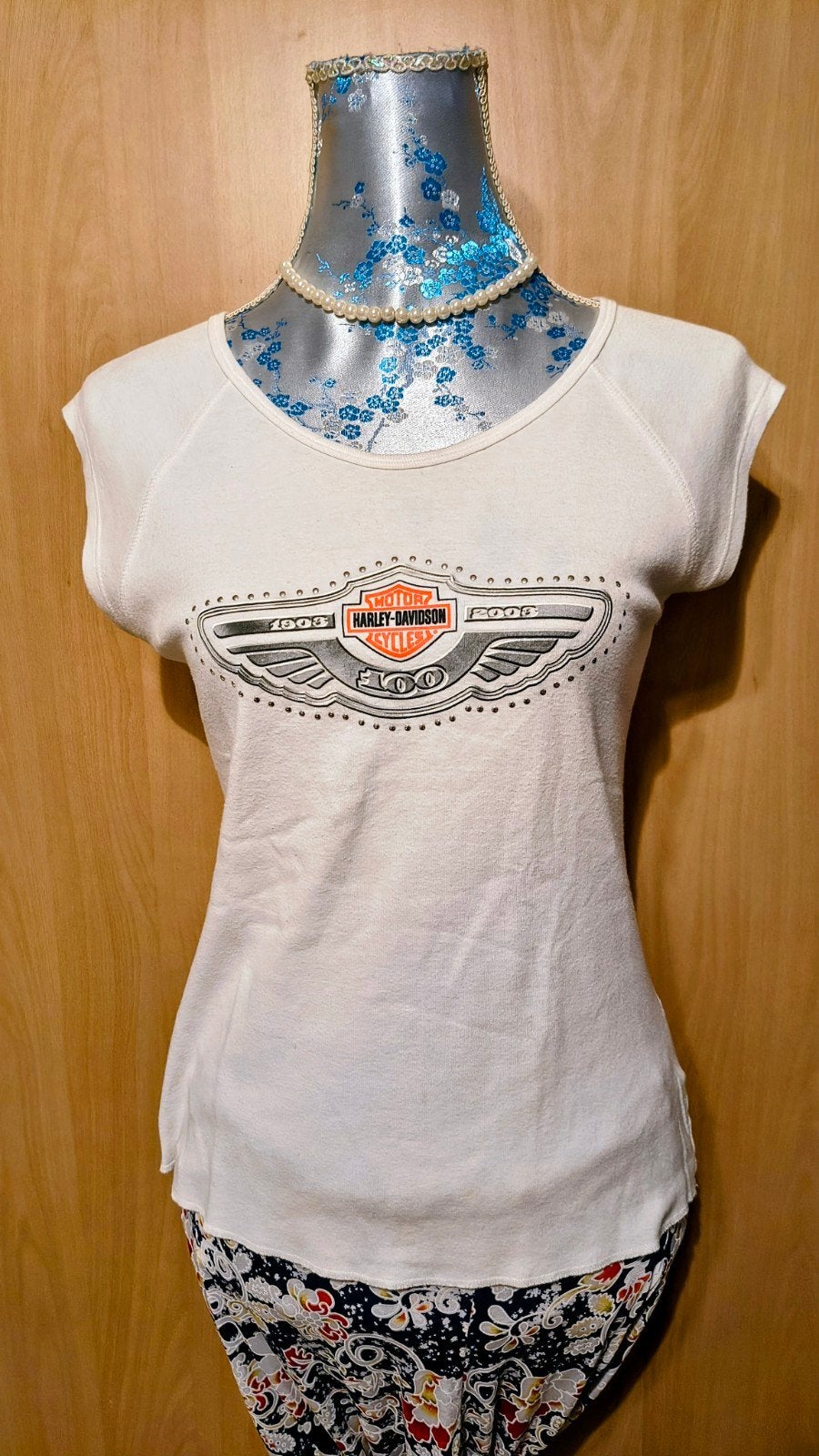 Harley-Davidson T-shirt 100 jaar jubileum, maat M, Maat 38/40 (M), Wit, Ophalen of Verzenden, Zonder mouw