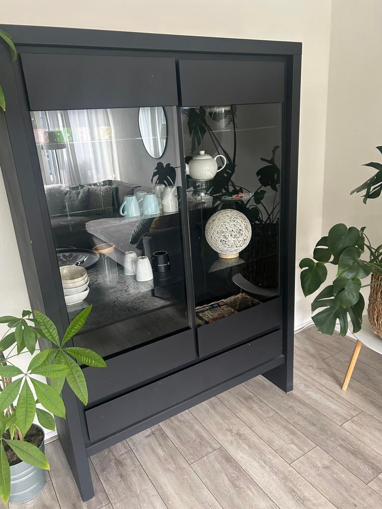 Vitrinekast, Huis en Inrichting, Kasten | Vitrinekasten, Ophalen, Zo goed als nieuw, 150 tot 200 cm, 25 tot 50 cm