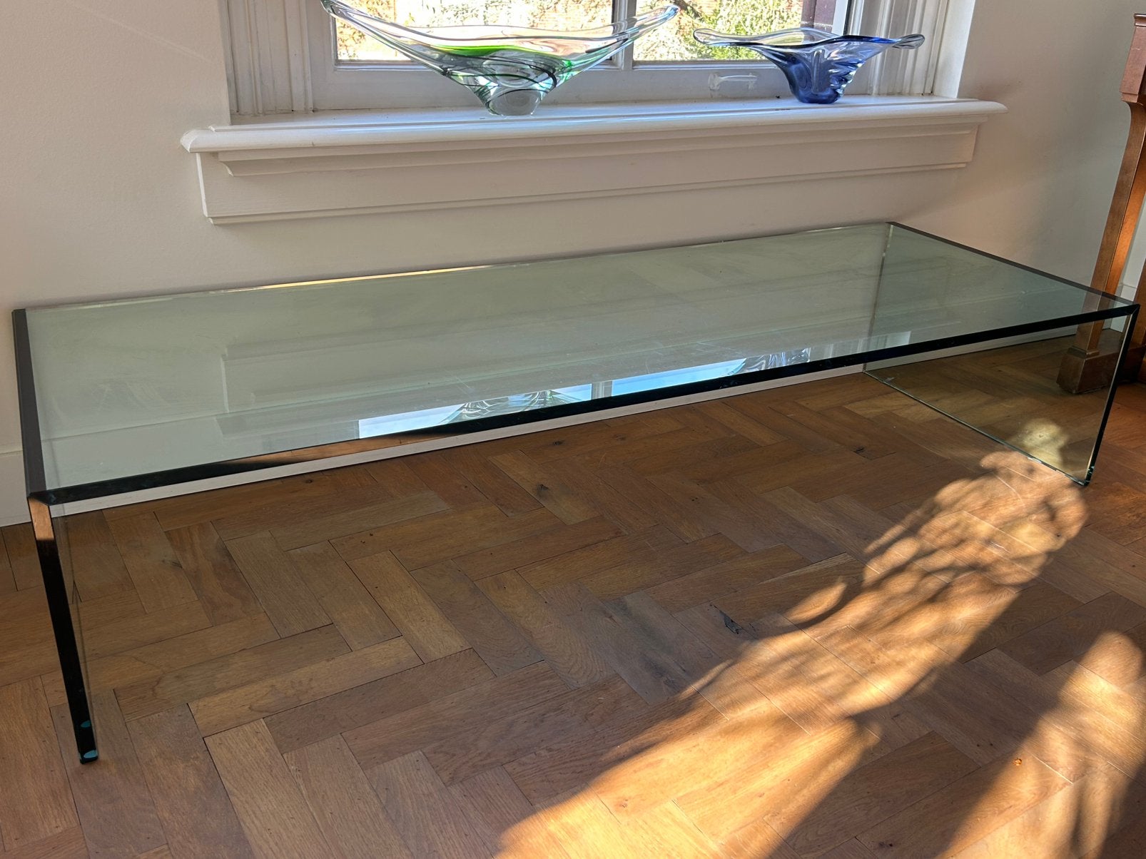 Salontafel lage tafel metaform glas, Ophalen, Rechthoekig, Glas, 50 tot 100 cm