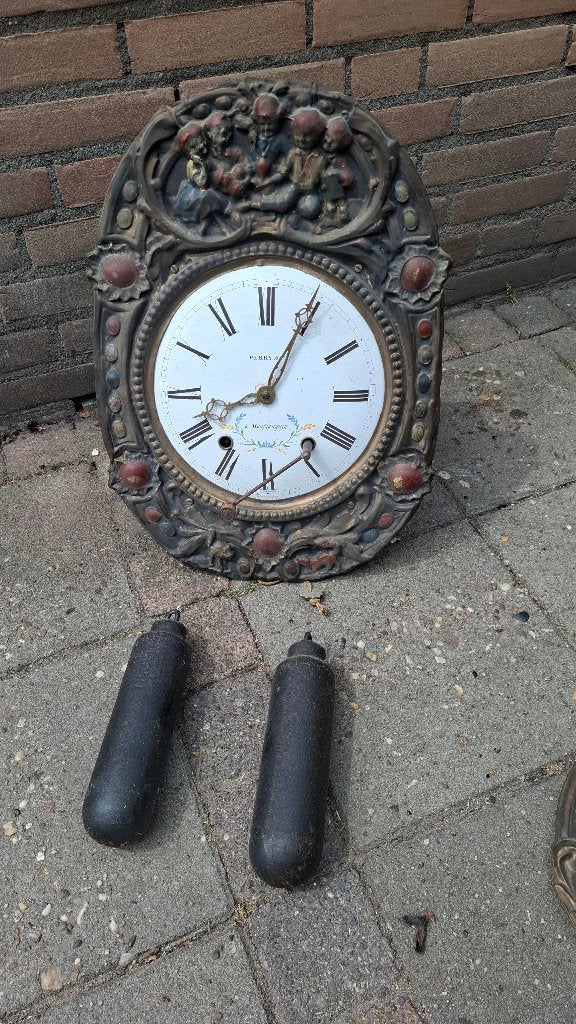 antieke Franse Comtoise wandklok, Ophalen
