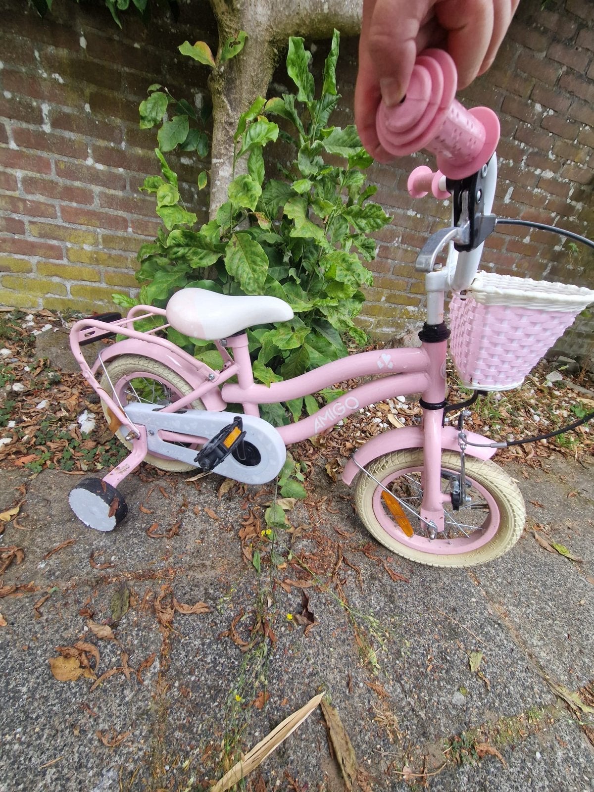 Roze kinderfietsje 12 inch, Ophalen, Gebruikt, 14 inch of minder