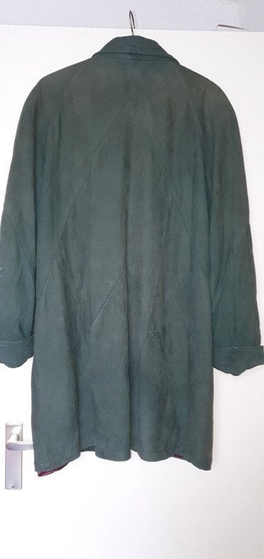 Vintage Groene Leren Jas - Maat M/L, Maat 38/40 (M), Ophalen of Verzenden, Groen, Onbekend
