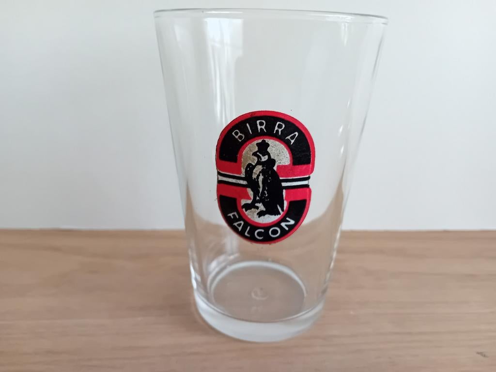 Birra Falcon glas 1, Ophalen of Verzenden, Zo goed als nieuw, Glas of Glazen, Overige merken