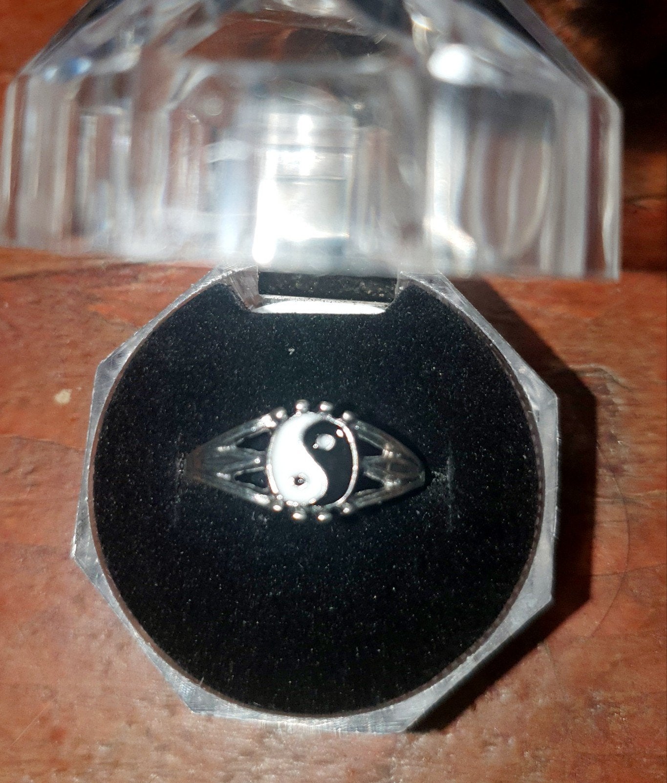 Yin Yang Ring Maat 18, Gebruikt, Ophalen of Verzenden, Dame of Heer, Zilver