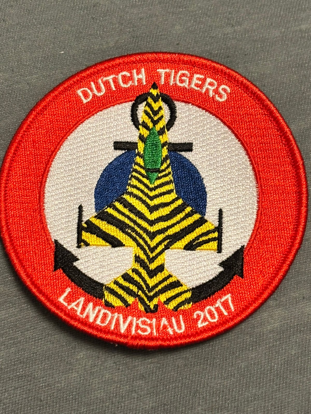 Embleem 313 SQN dutch tigers NTM 2017, Verzenden, Luchtmacht, Nederland, Embleem of Badge