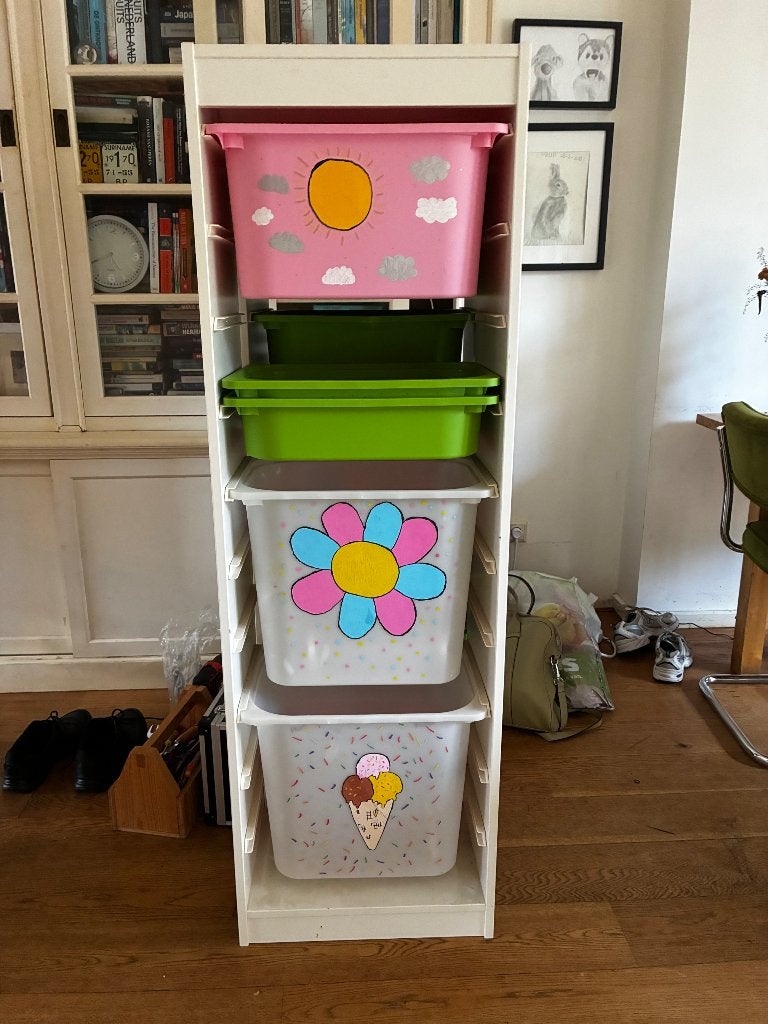IKEA Trofast opbergkasten met bakken - Handgeschilderd, Ophalen, Gebruikt