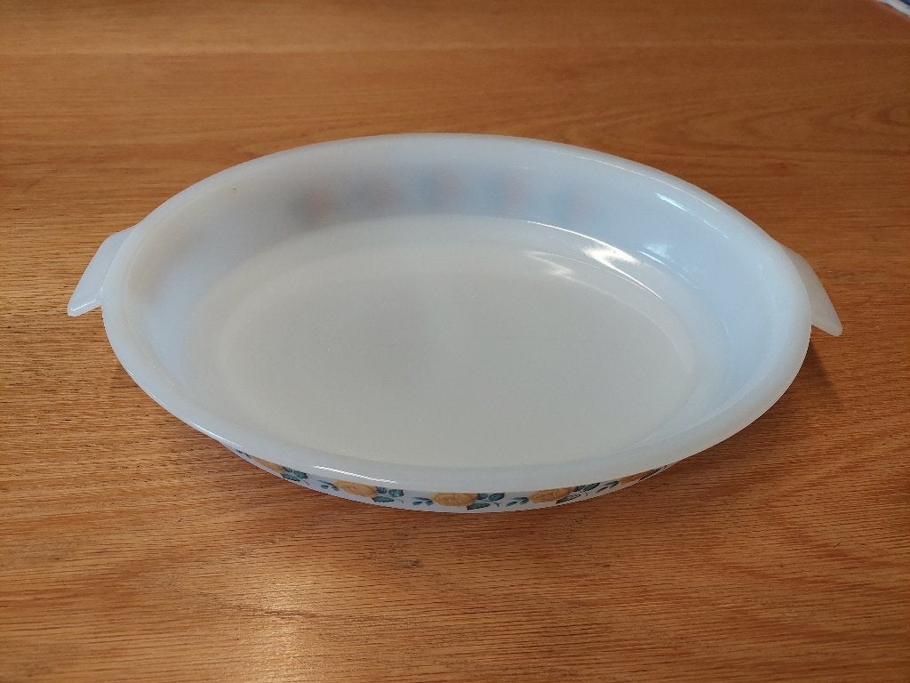 Ovenschaal met bloemmotief, Ophalen of Verzenden, Zo goed als nieuw, Overige stijlen, Schaal of Schalen