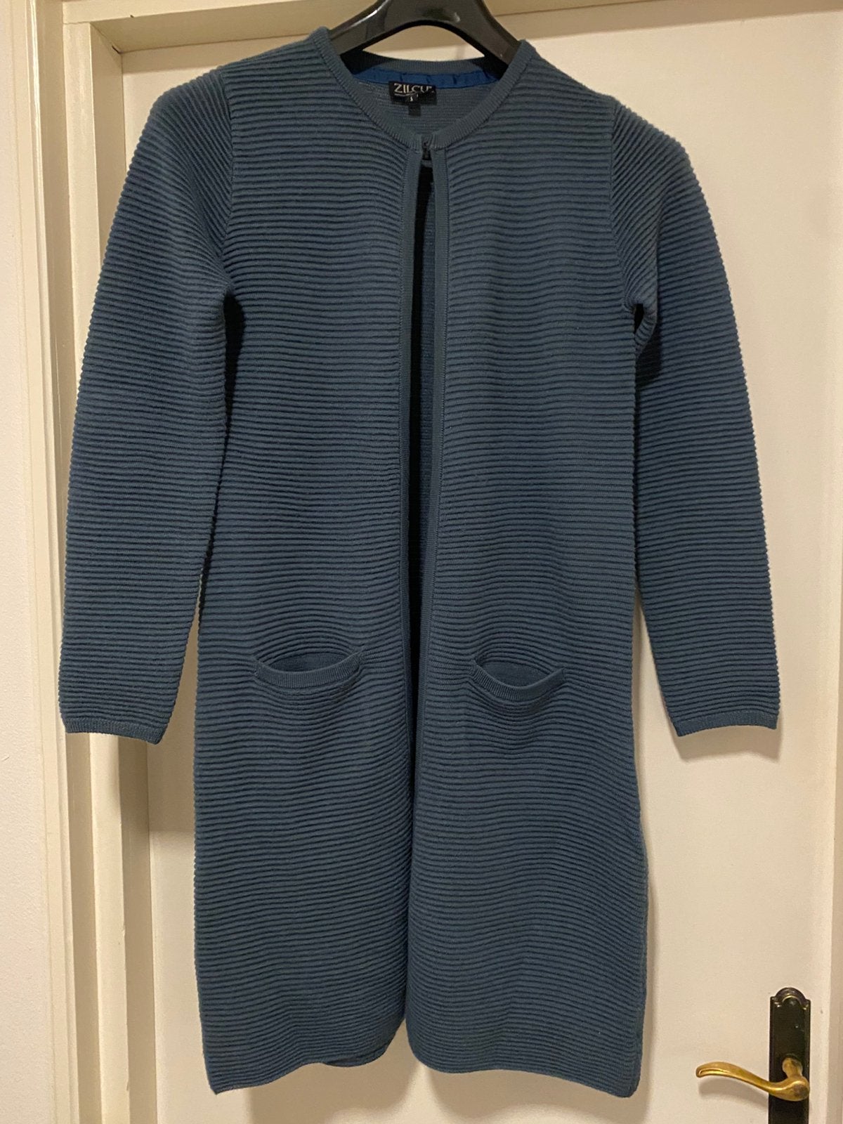 ZILCH WOLBLEND PETROL LANG VEST S, Kleding | Dames, Ophalen of Verzenden, Gedragen, Maat 36 (S), Overige kleuren