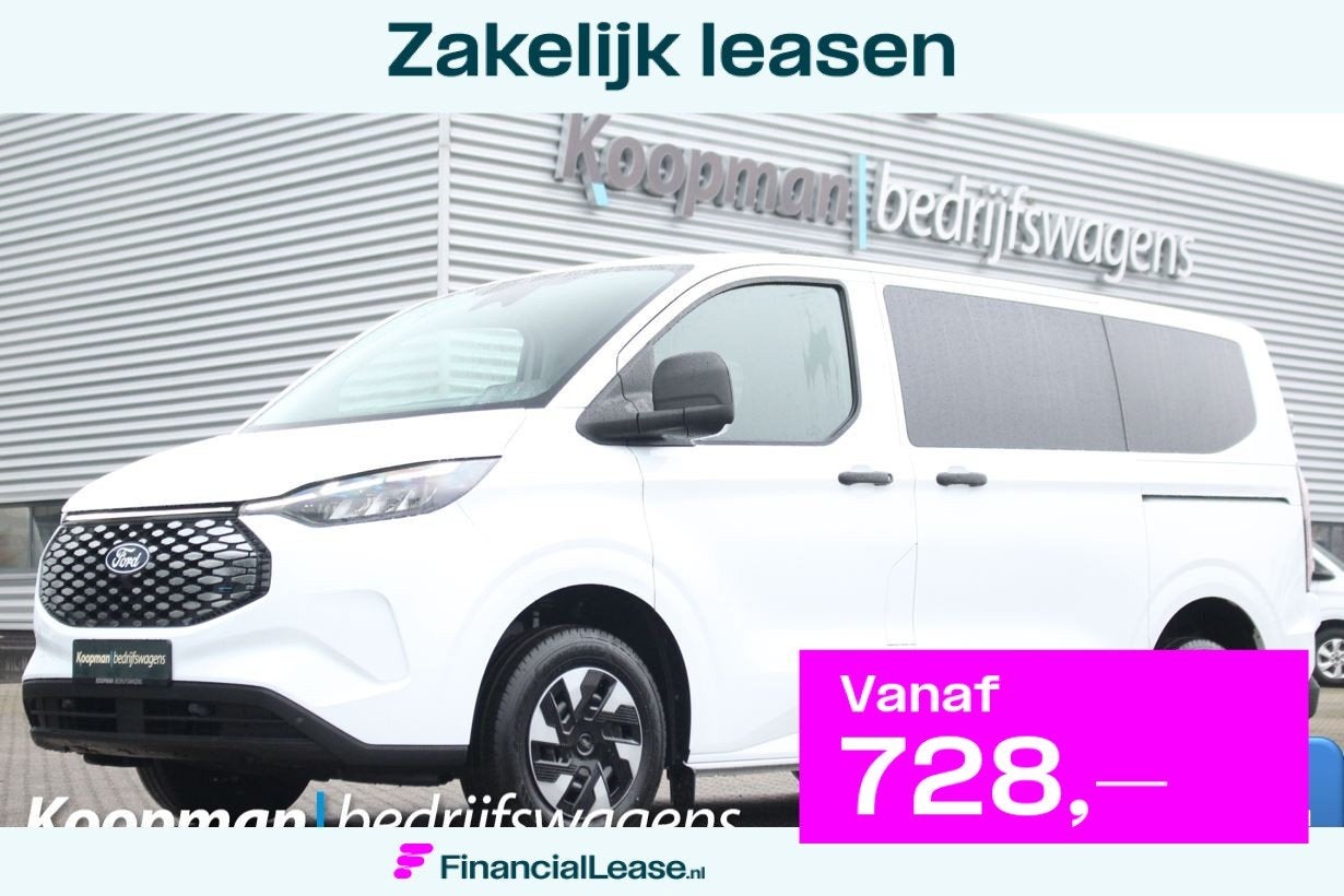 Ford E-Transit Custom 320 L1H1 Kombi | 9 persoons | Trend |, Automaat, Achterwielaandrijving, Overige carrosserieën, Wit