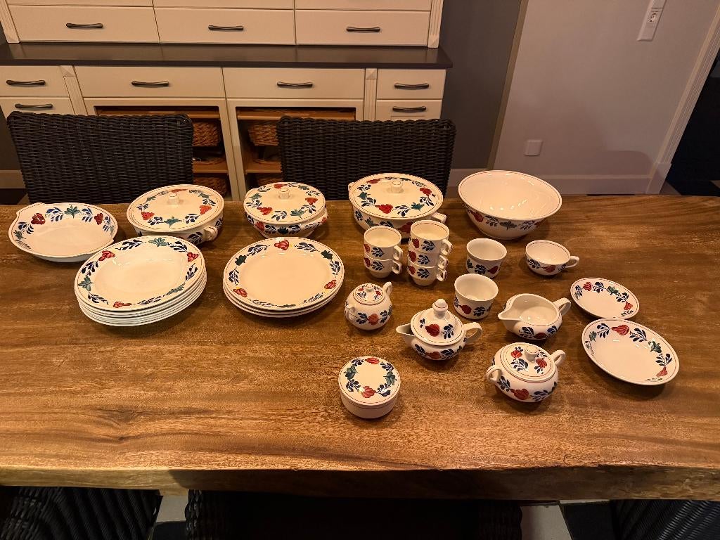 30 delig boerenbond service, Huis en Inrichting, Keuken | Servies, Ophalen, Gebruikt, Aardewerk, Boerenbont
