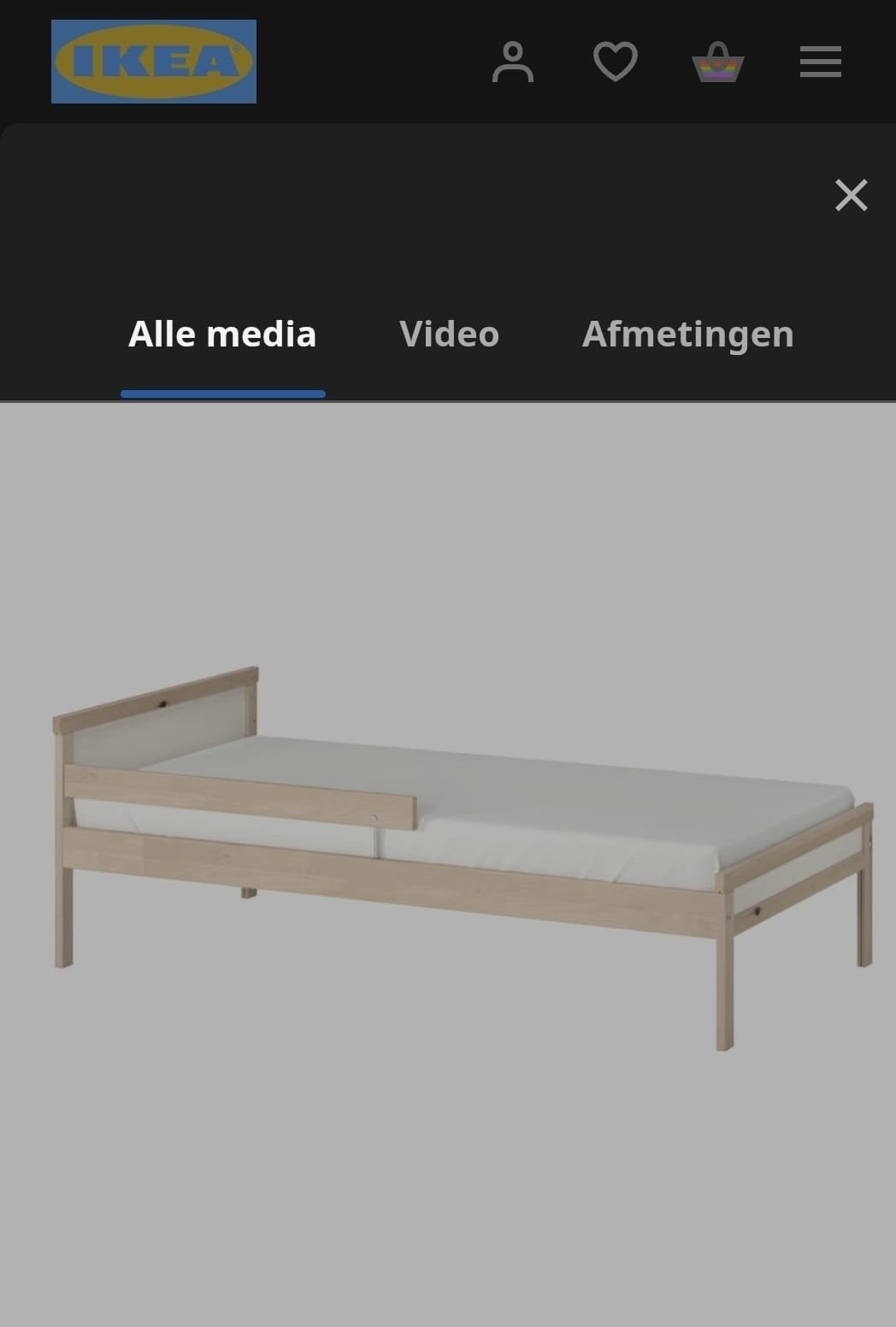 IKEA Eenpersoonsbed met bedhekje - Hout plus matras, Huis en Inrichting, Slaapkamer | Bedden, Ophalen, Gebruikt, 90 cm, Modern, Scandinavisch