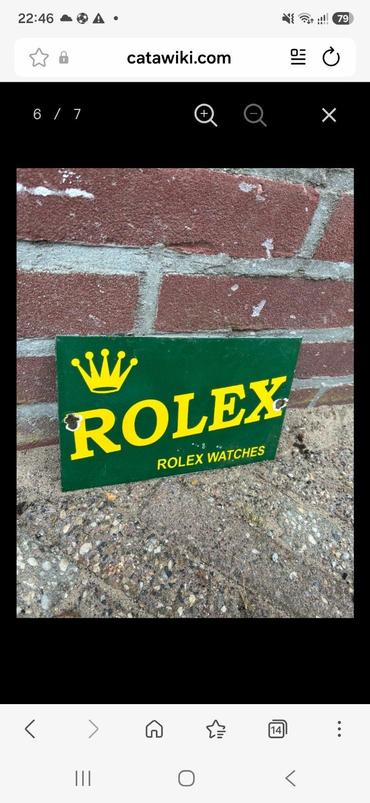 Rolex Watches Emaille Reclamebord met Kroonlogo, Antiek en Kunst, Ophalen of Verzenden