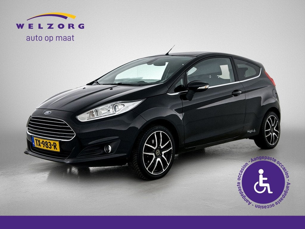 Ford Fiesta 1.0 EcoBoost Titanium Voorzien van Handgas en Be, Auto's, Zwart, Bedrijf, 1012 kg, Geïmporteerd