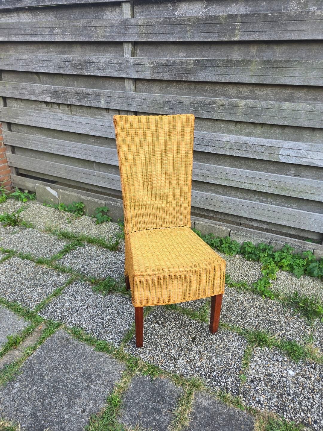 Rieten eetkamerstoelen 4x, Ophalen, Gebruikt, Rotan