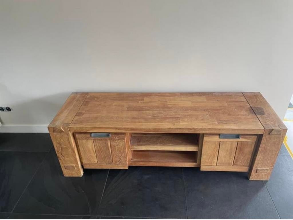 Robuuste massieve TV Meubel, Ophalen, Gebruikt, 150 tot 200 cm, Minder dan 100 cm