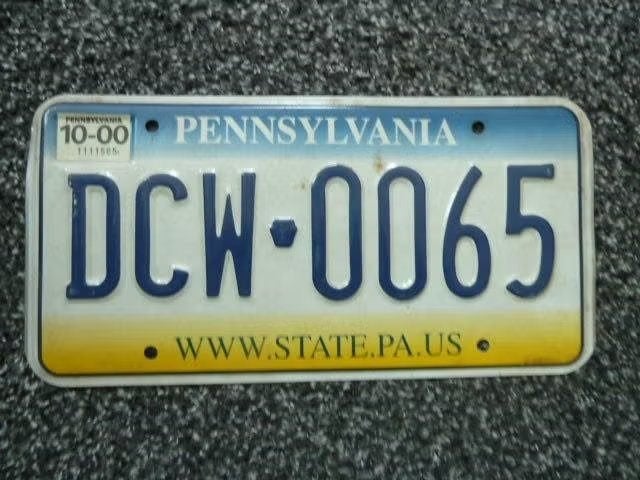 Kentekenplaat licenseplate Pennsylvania 2000 USA, Verzenden, Gebruikt, Auto's