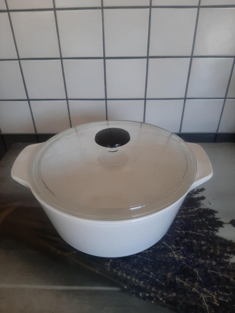 Pyroflam glazen schaal met deksel., Ophalen, Gebruikt, Glas, Overige typen