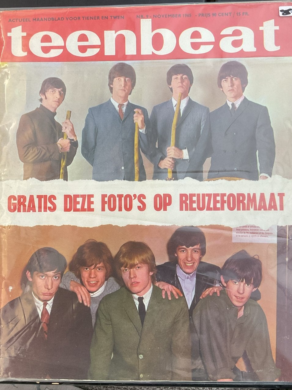 Teenbeat Magazine November 1965 - The Beatles & The Rolling, Verzenden, Gelezen, Muziek, Film of Tv