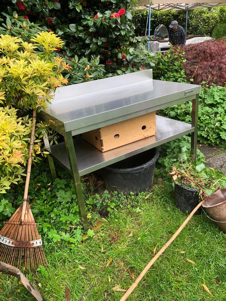 Rvs keukenblok 120 x 60 x 88, Ophalen, 100 tot 150 cm, Zo goed als nieuw, Minder dan 100 cm