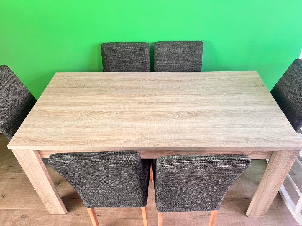 Tafel met 6 stoelen, Huis en Inrichting, Complete eetkamers, Ophalen, Gebruikt, 4 tot 6 stoelen