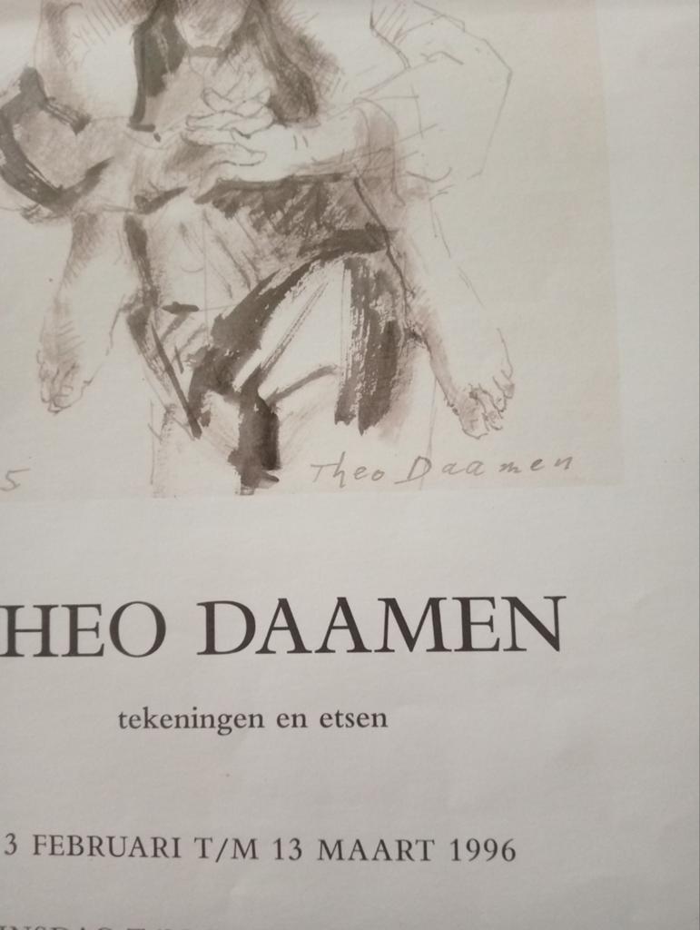 Theo Daamen affiche Galerie Petit 1996, Ophalen of Verzenden, A1 t/m A3