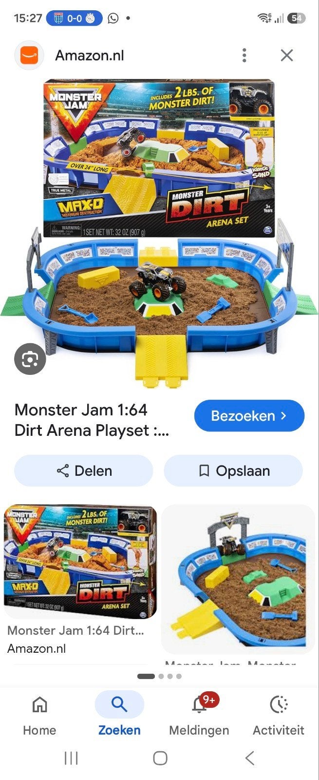 Monster Jam 1:64 Dirt Arena Playset met Monster Truck, Ophalen of Verzenden